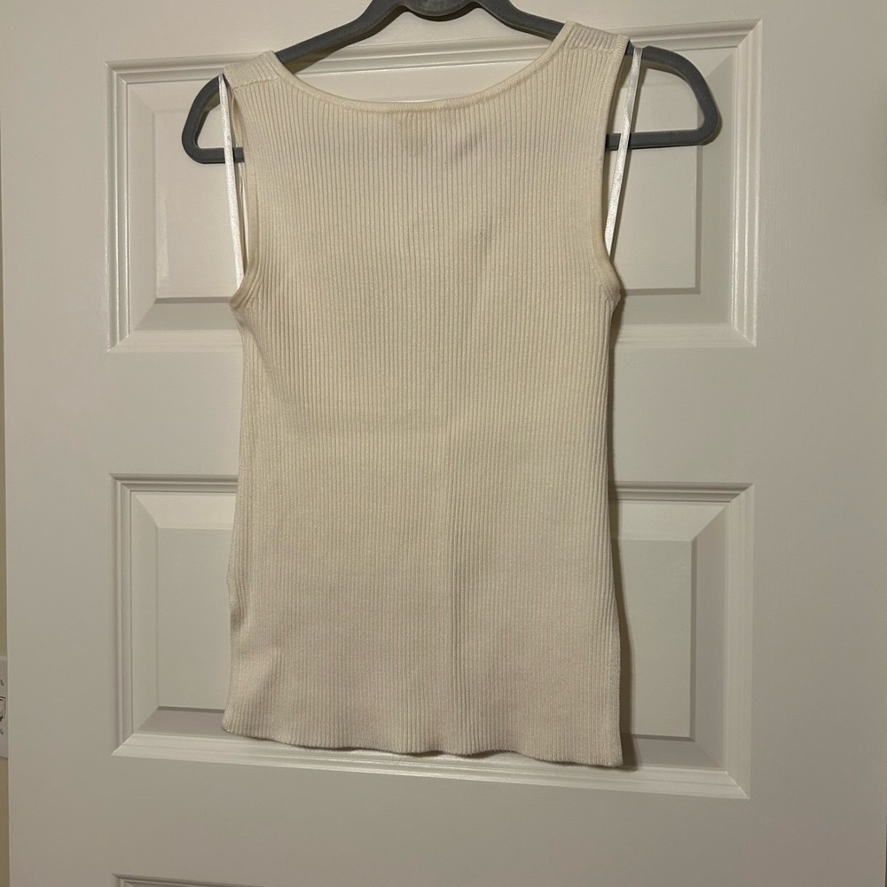 Abercrombie & Fitch Cream Ribbed Tank Top